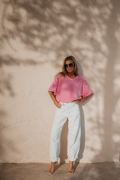 Scalino t-shirt I Striped Pink