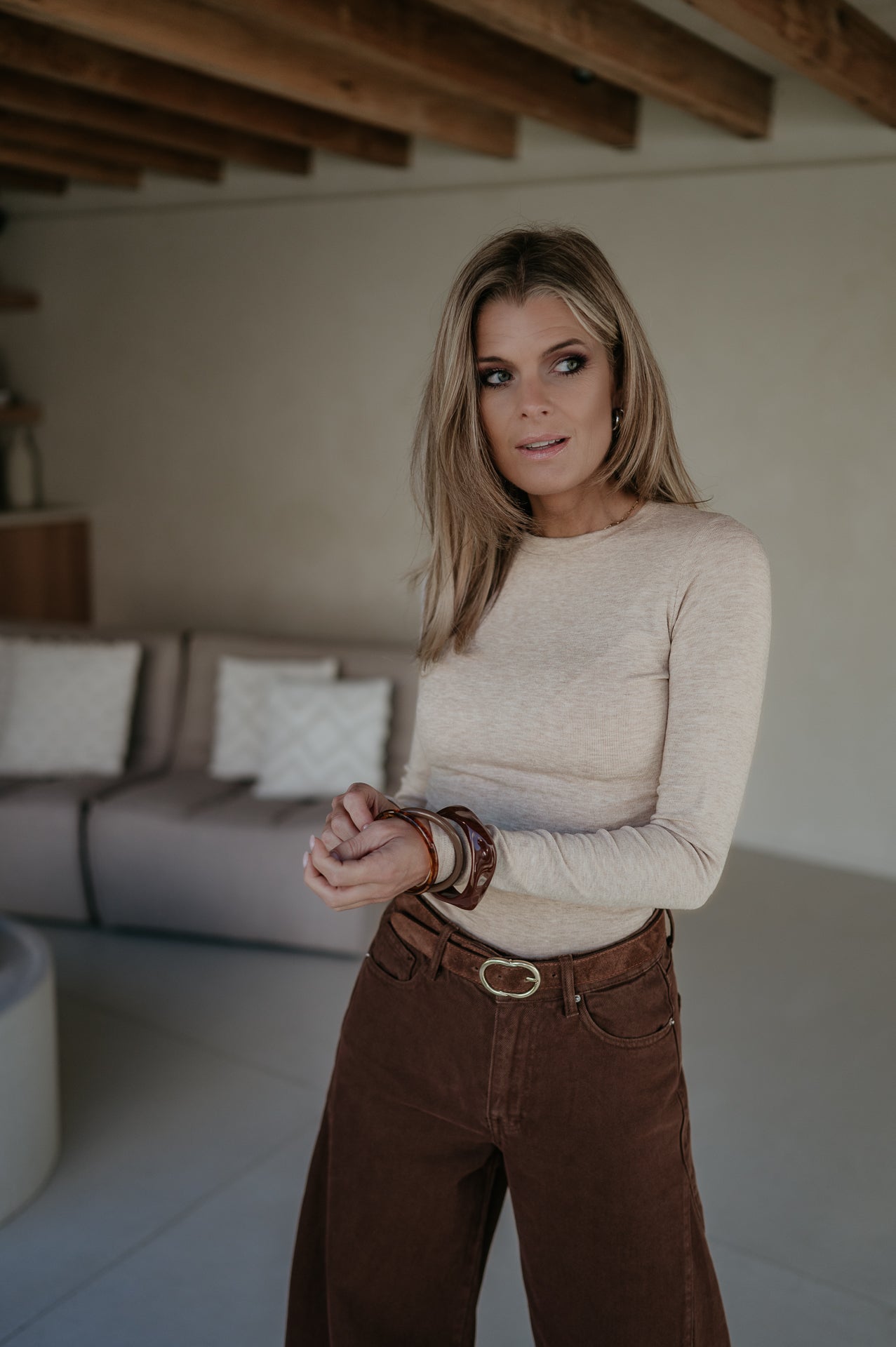 Elica longsleeve I Beige