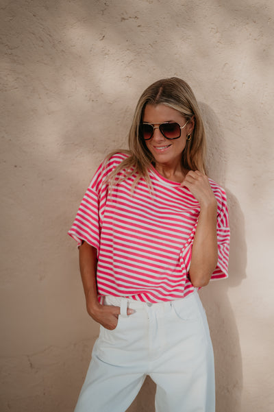 Scalino t-shirt I Striped Pink