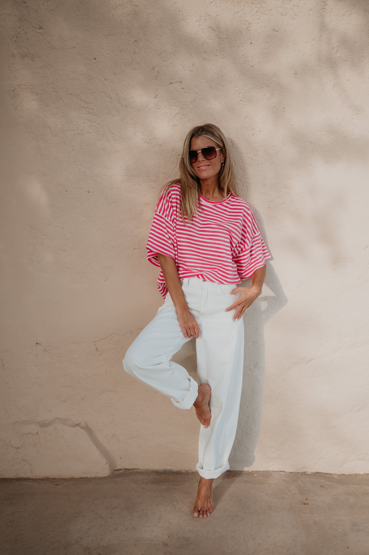 Scalino t-shirt I Striped Pink