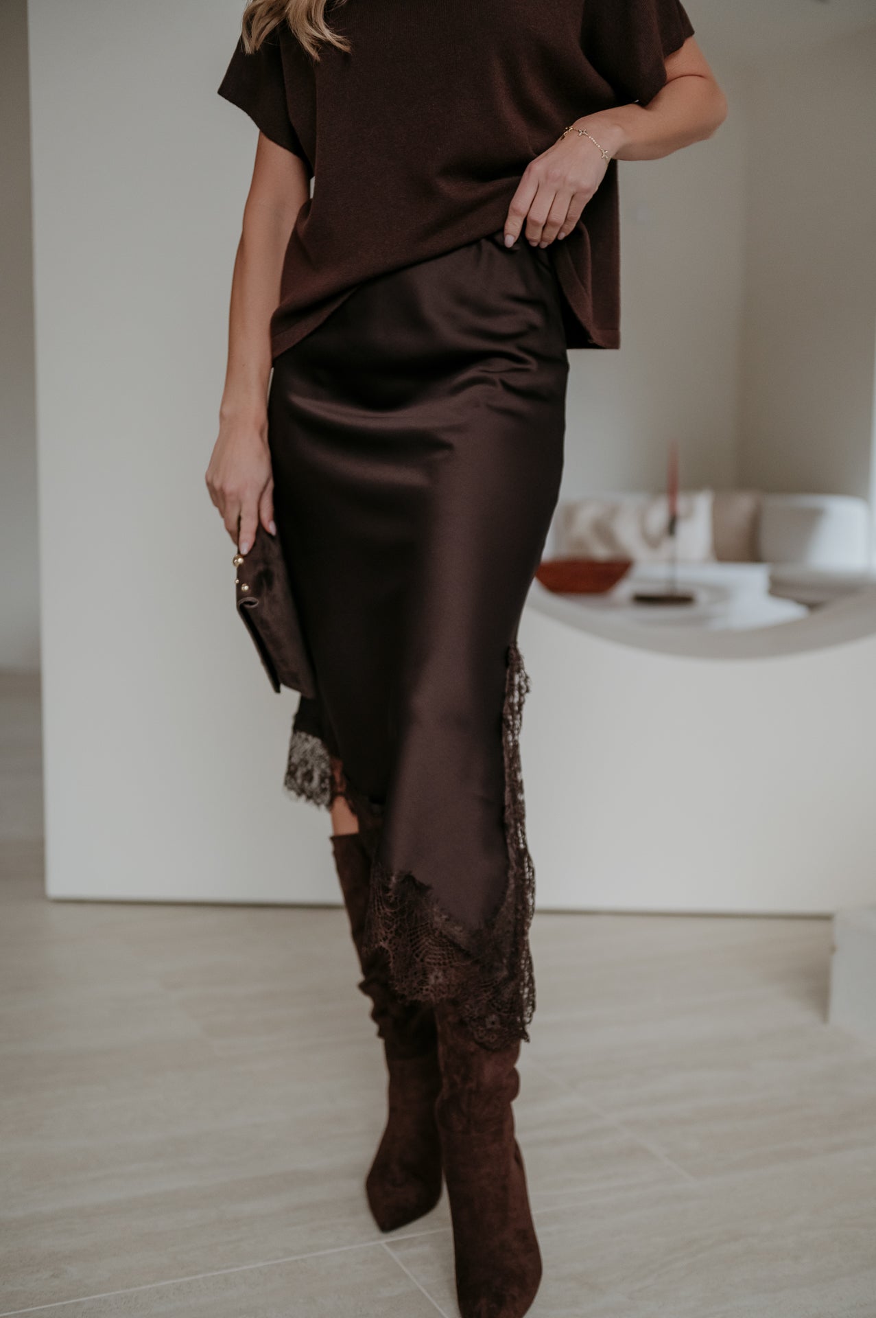 Ledreva skirt I Chocolate Brown