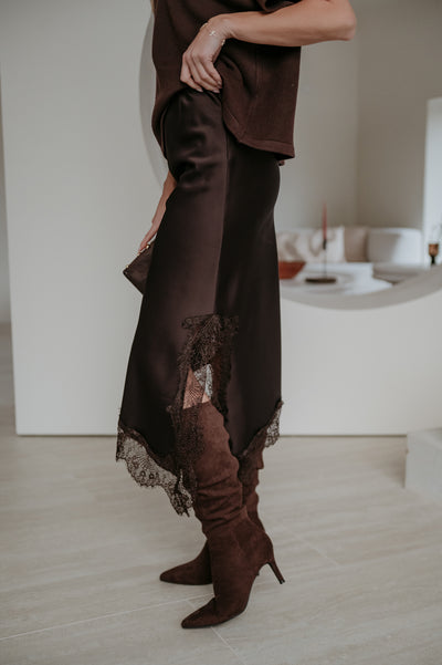 Ledreva skirt I Chocolate Brown