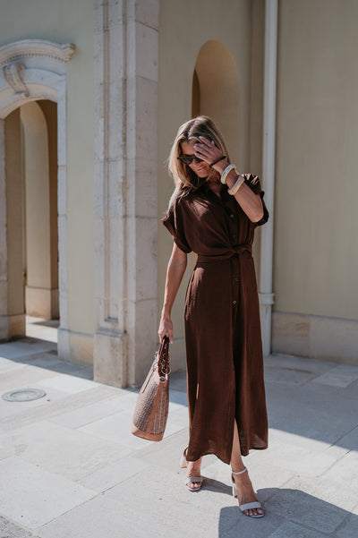 Cognomi dress I Chocolate