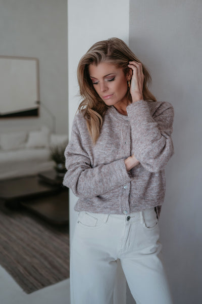 Cresco cardigan I Taupe