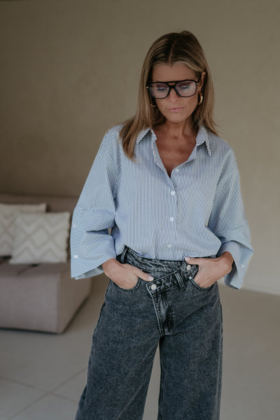 Grata shirt I Striped Grey