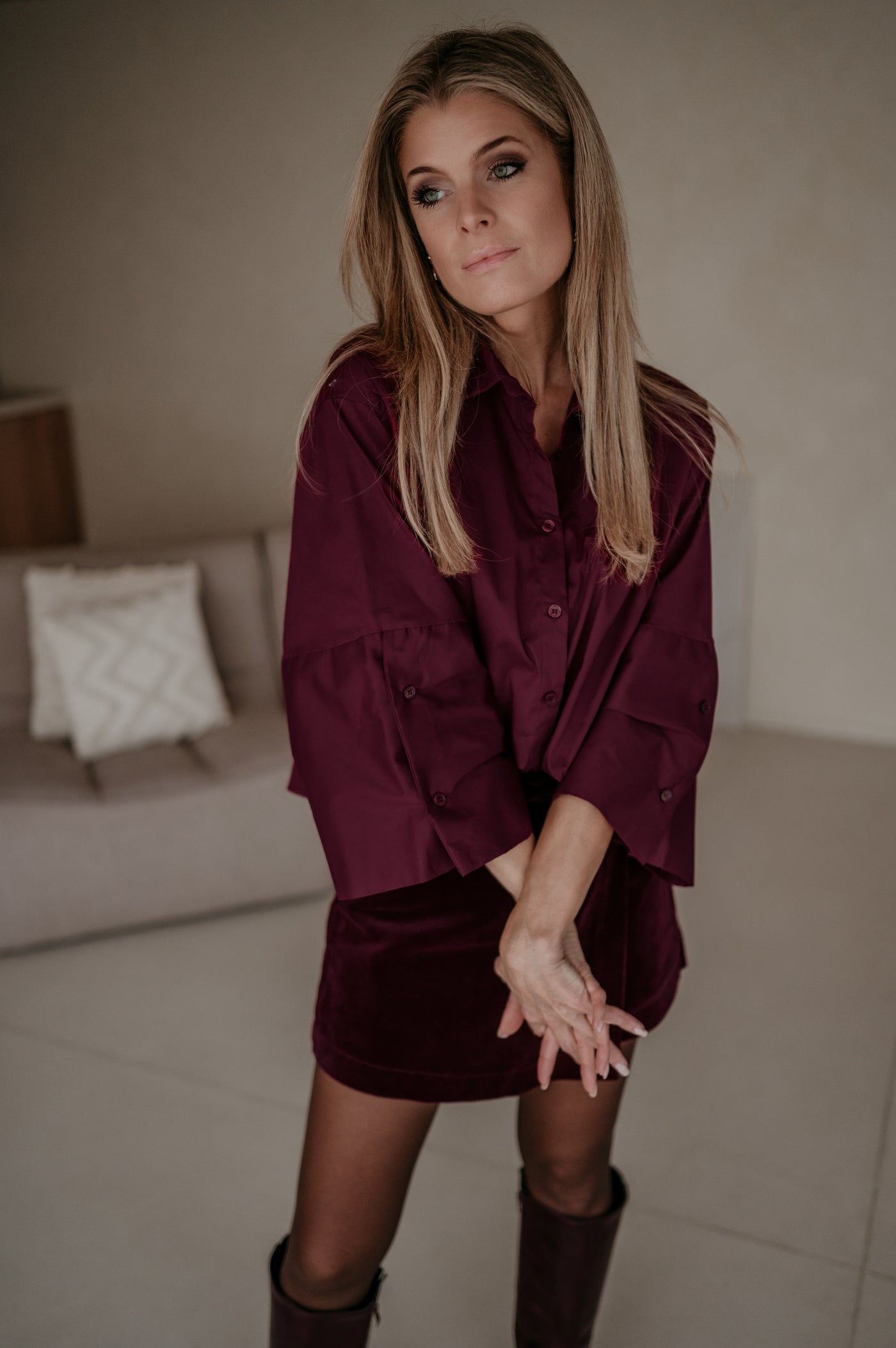 Grata shirt I Bordeaux