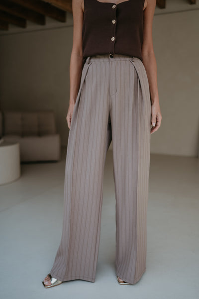 Mostri trousers I Striped Taupe