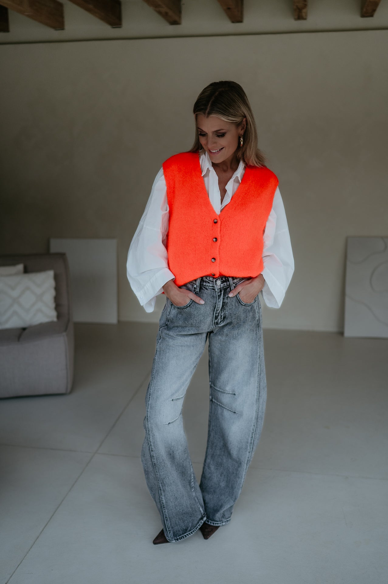Rosa gilet I Orange