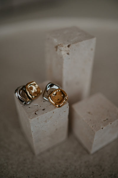 Lama earrings I Gold & Silver