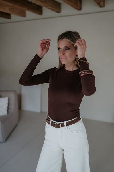 Elica longsleeve I Chocolate Brown