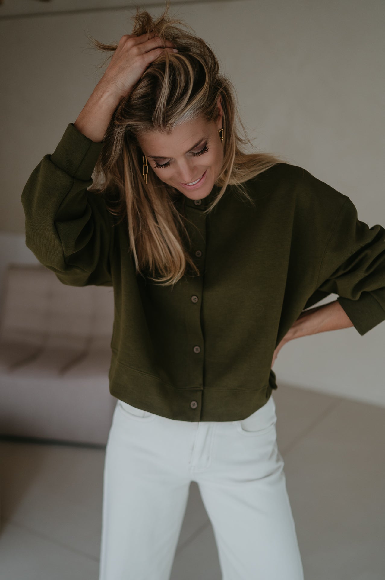 Lesto cardigan I Khaki