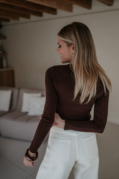 Elica longsleeve I Chocolate Brown