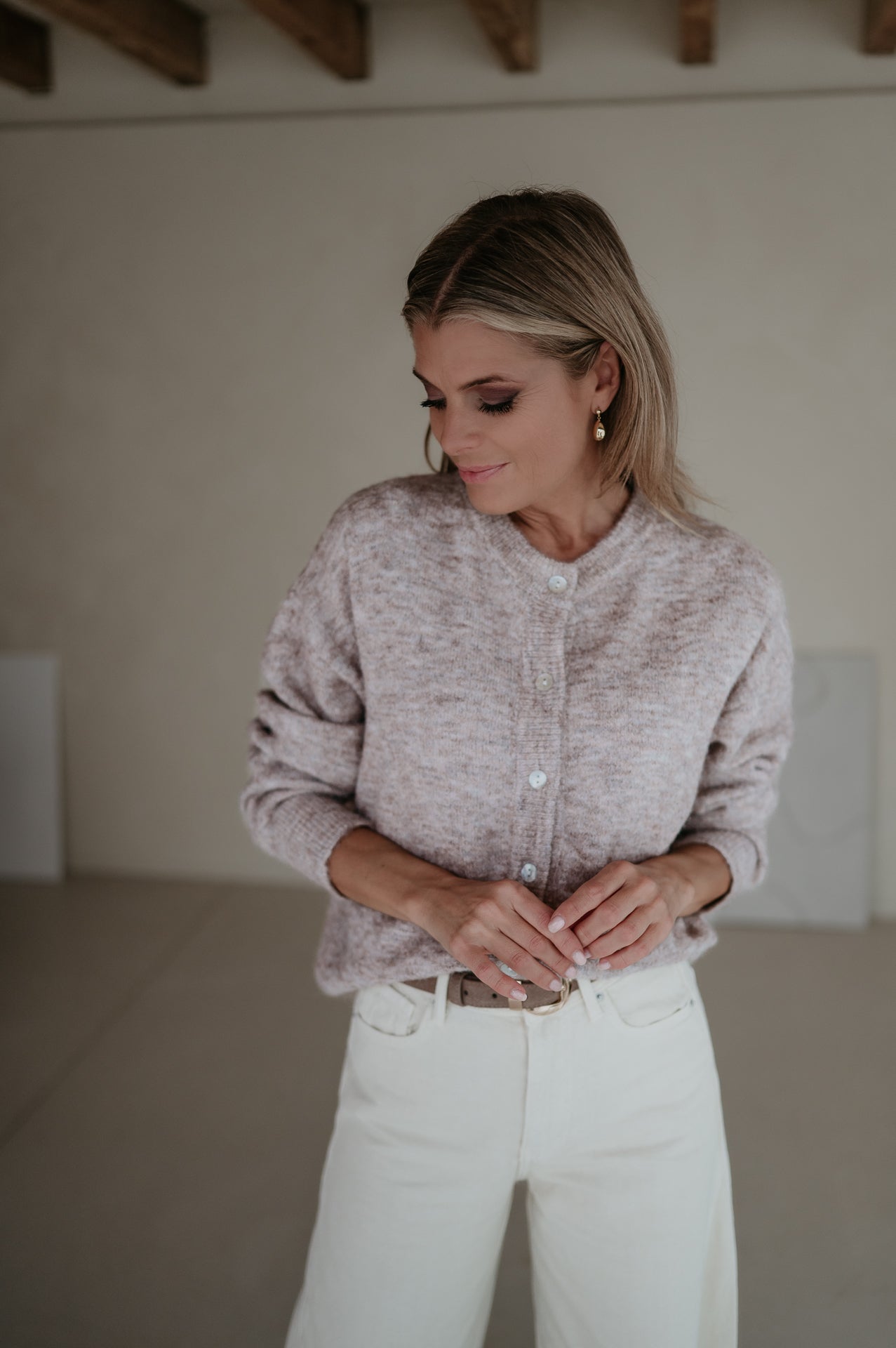 Cresco cardigan I Taupe