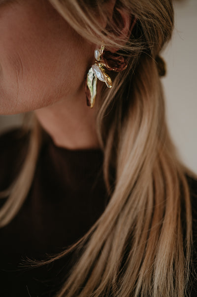 Balcone earrings I Brown