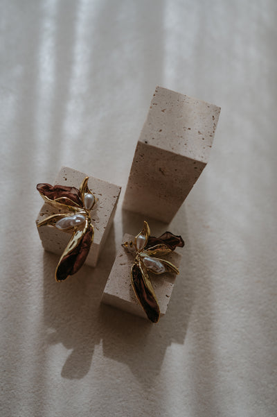 Balcone earrings I Brown