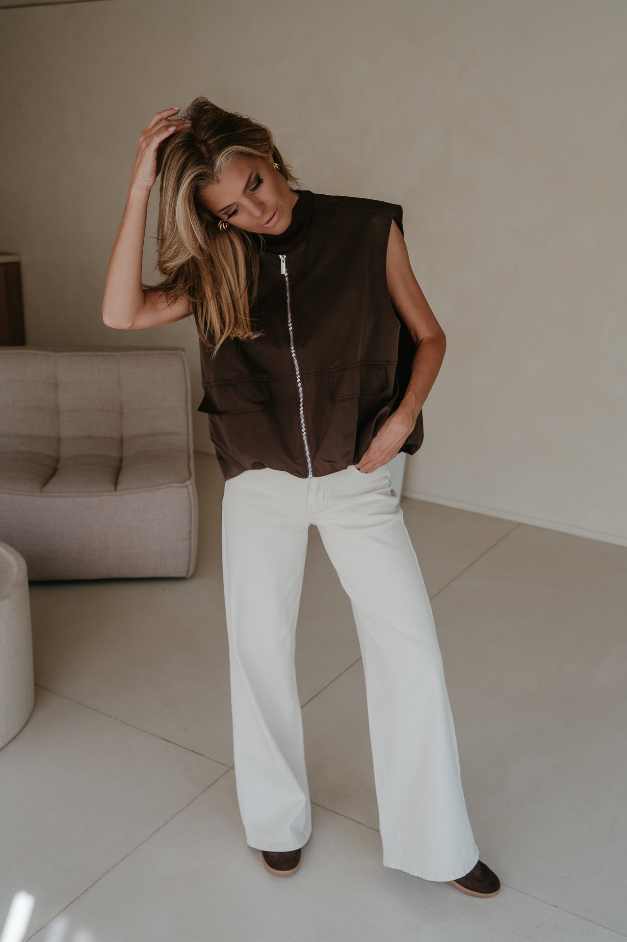 Intuito gilet I Brown
