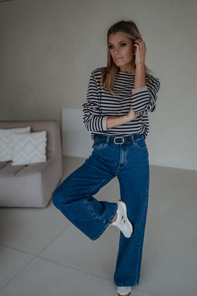 Tigre top I Taupe & Blue