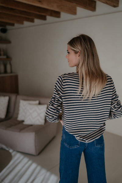 Tigre top I Taupe & Blue