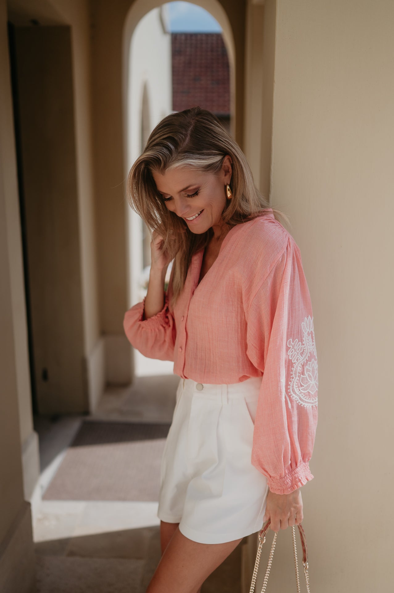 Tiranno blouse I Salmon Rose