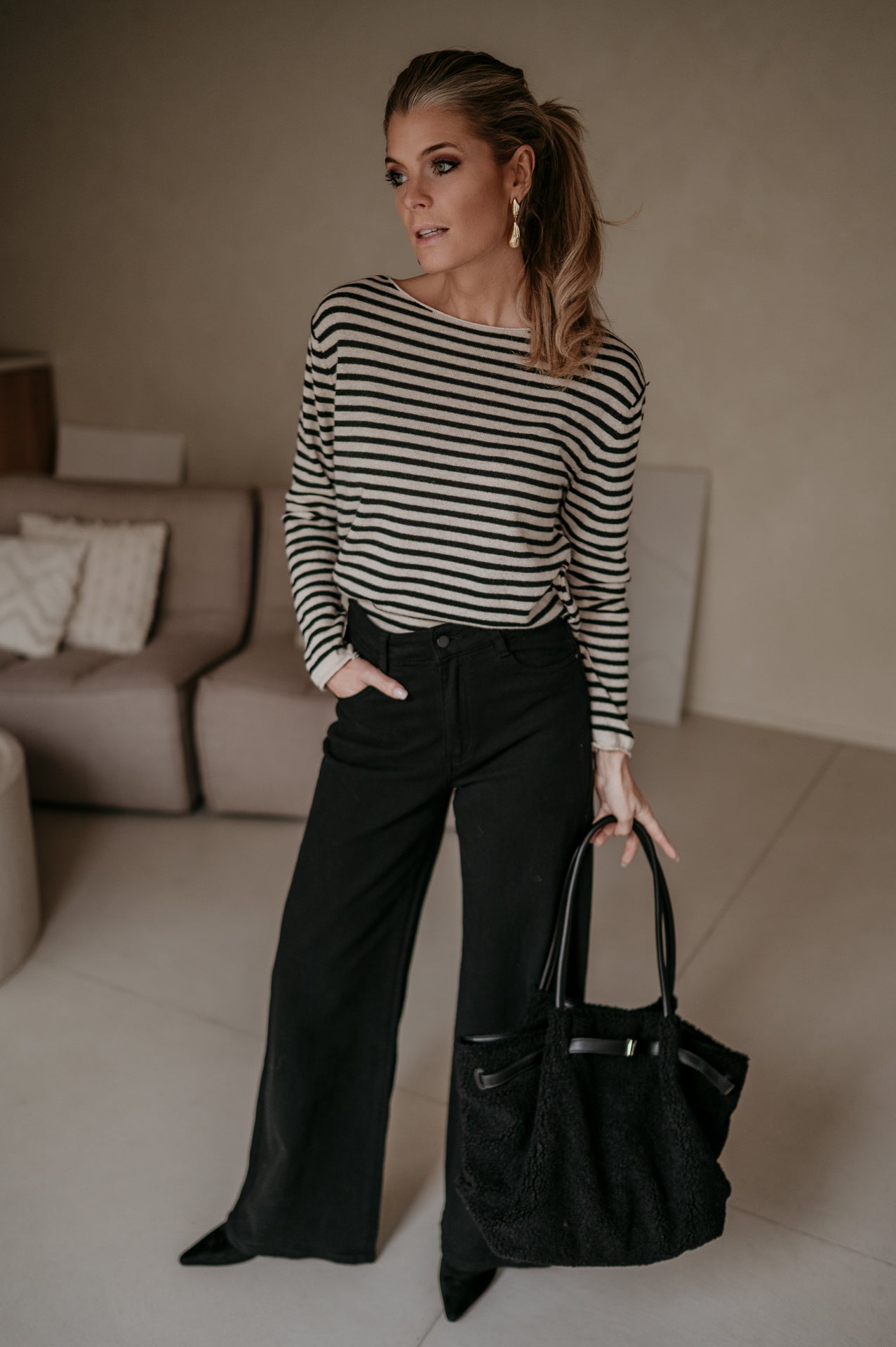 Tigre top I Black & Beige