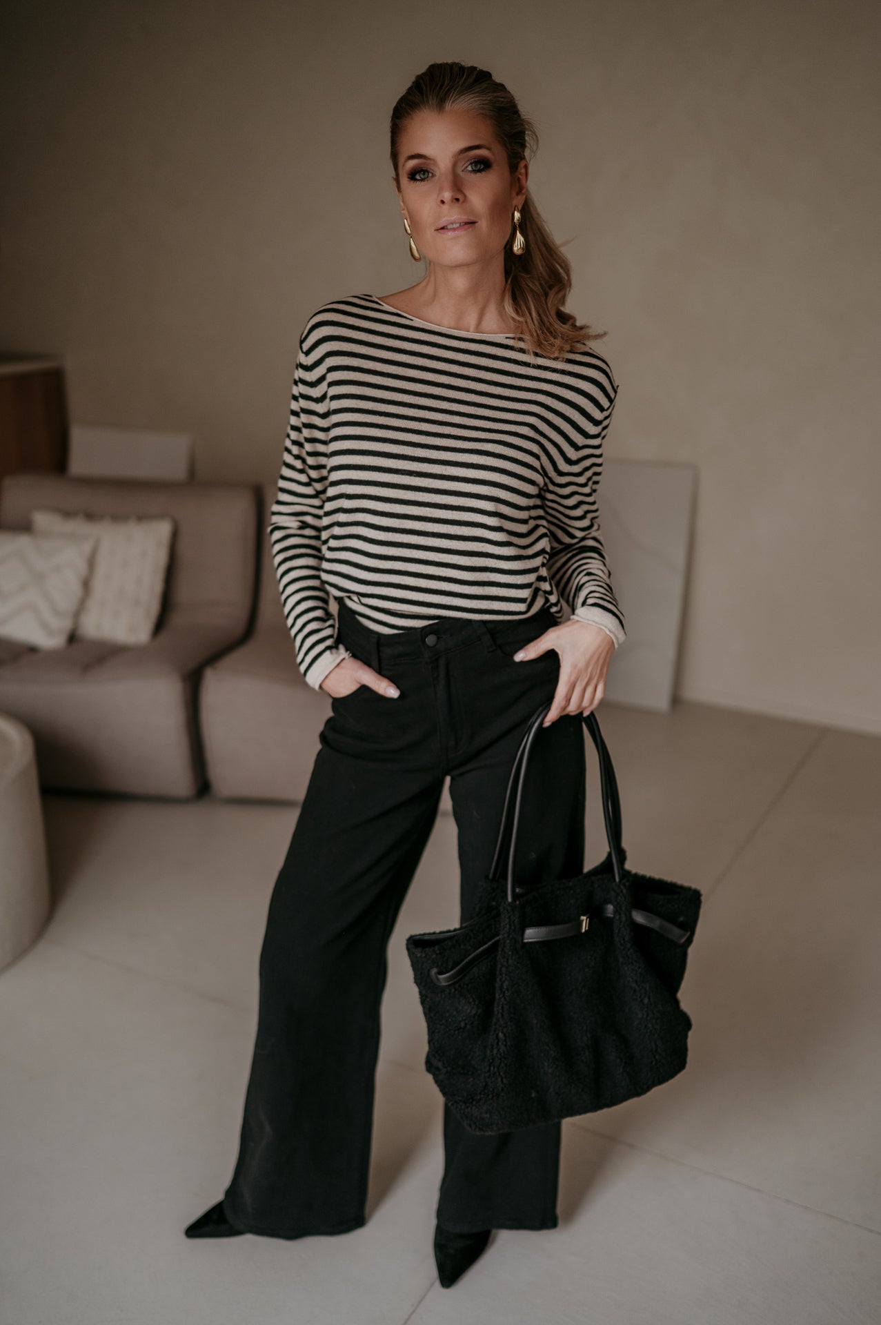 Tigre top I Black & Beige