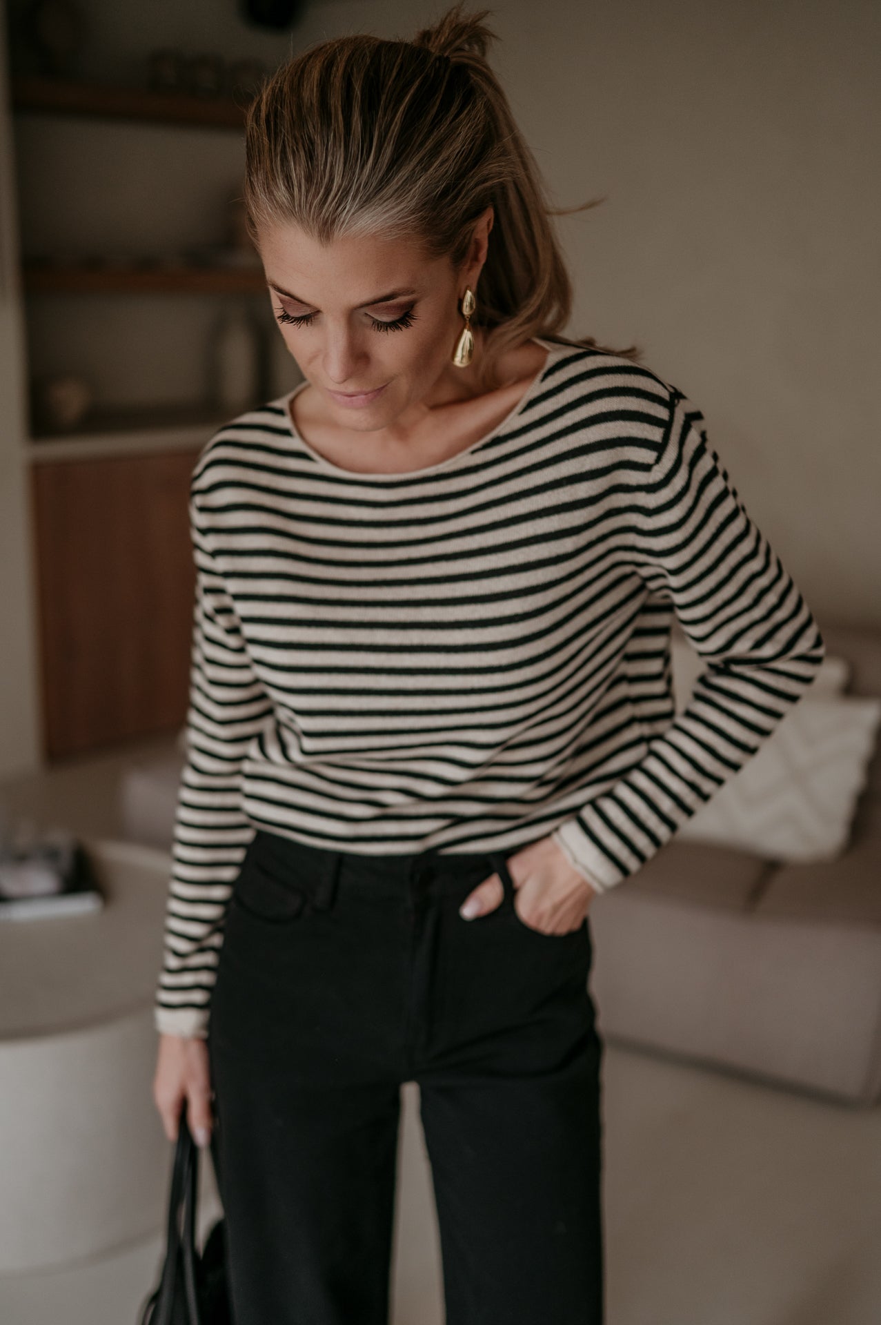 Tigre top I Black & Beige