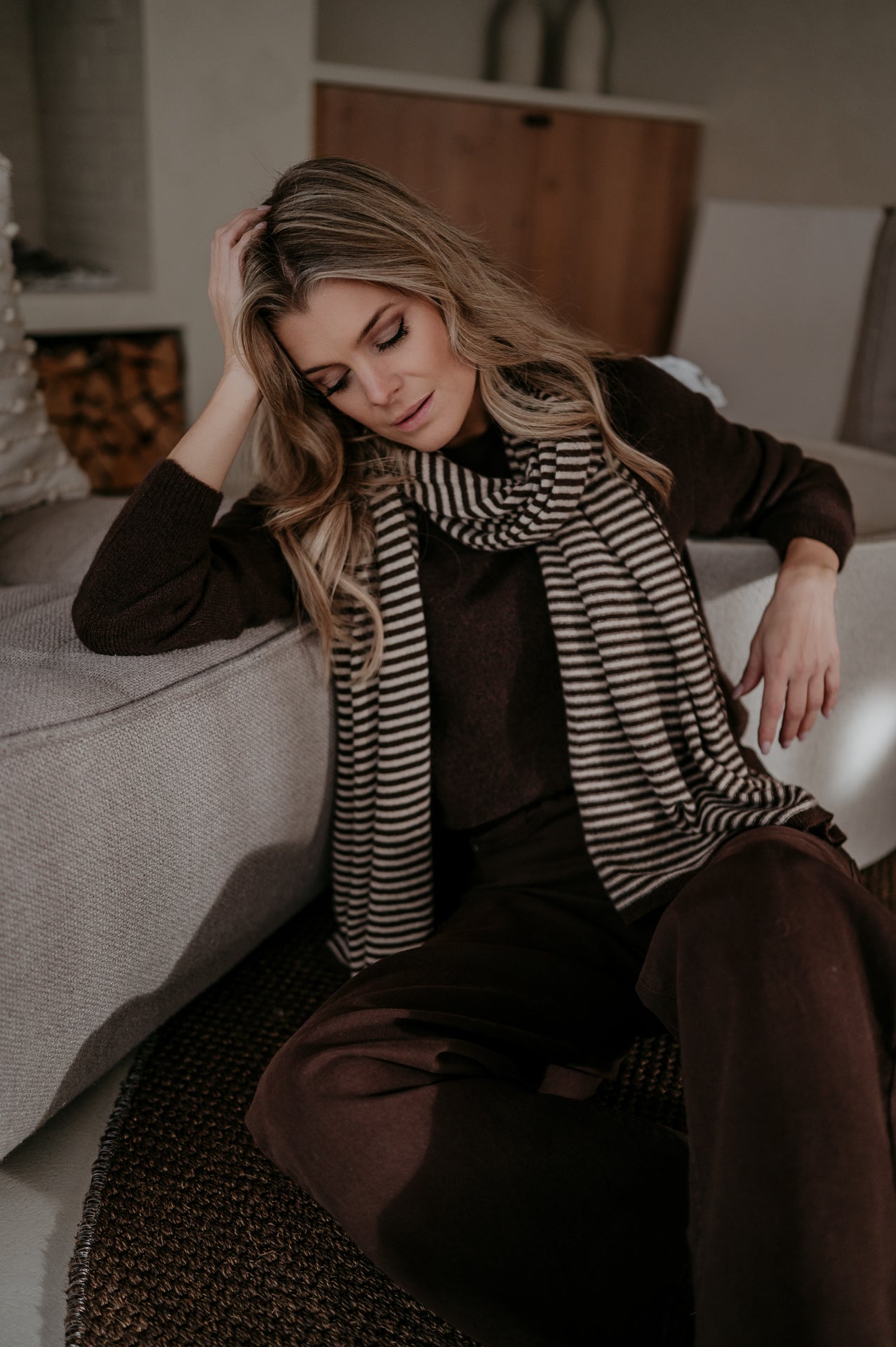 Nedio scarf I Brown & Beige