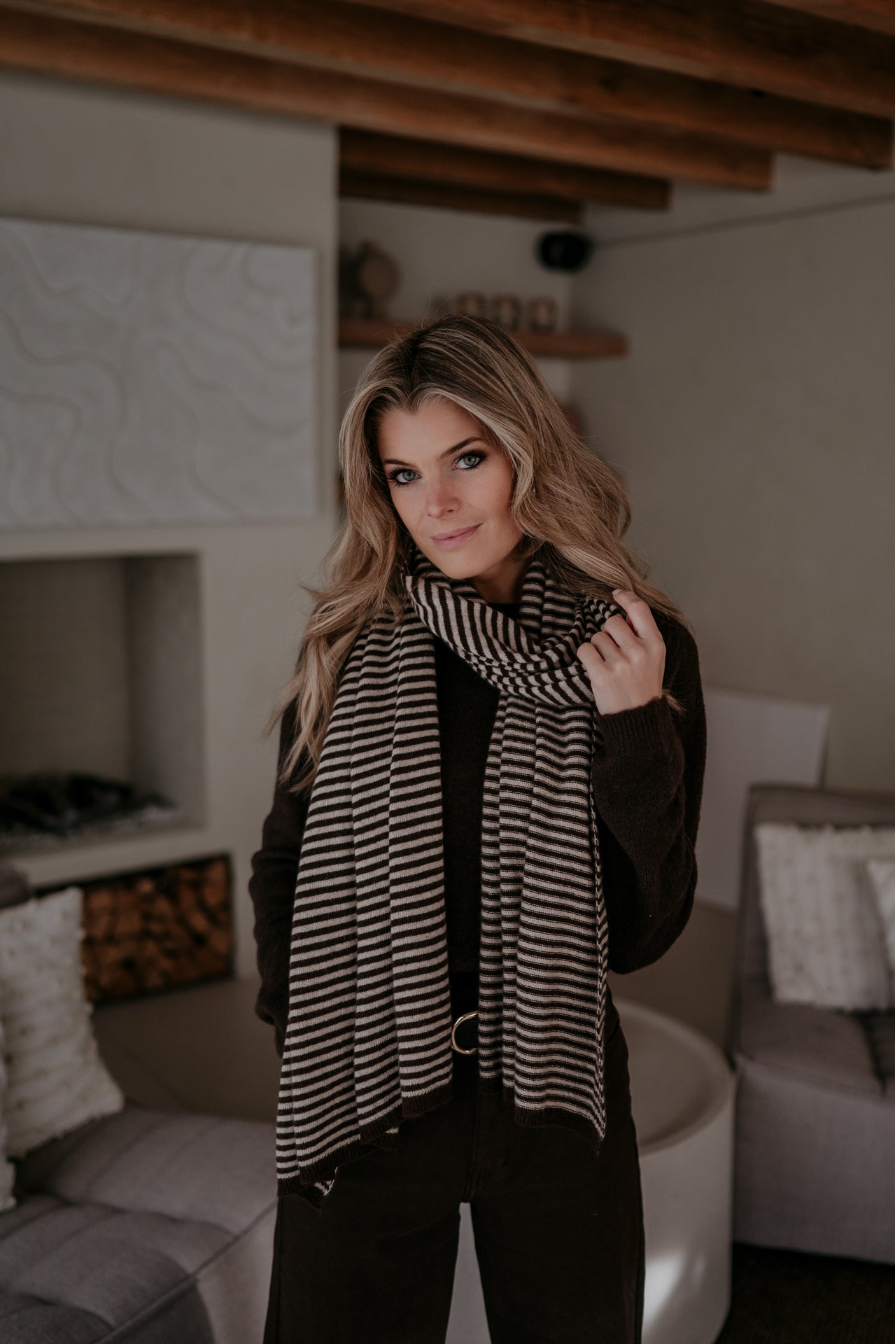 Nedio scarf I Brown & Beige