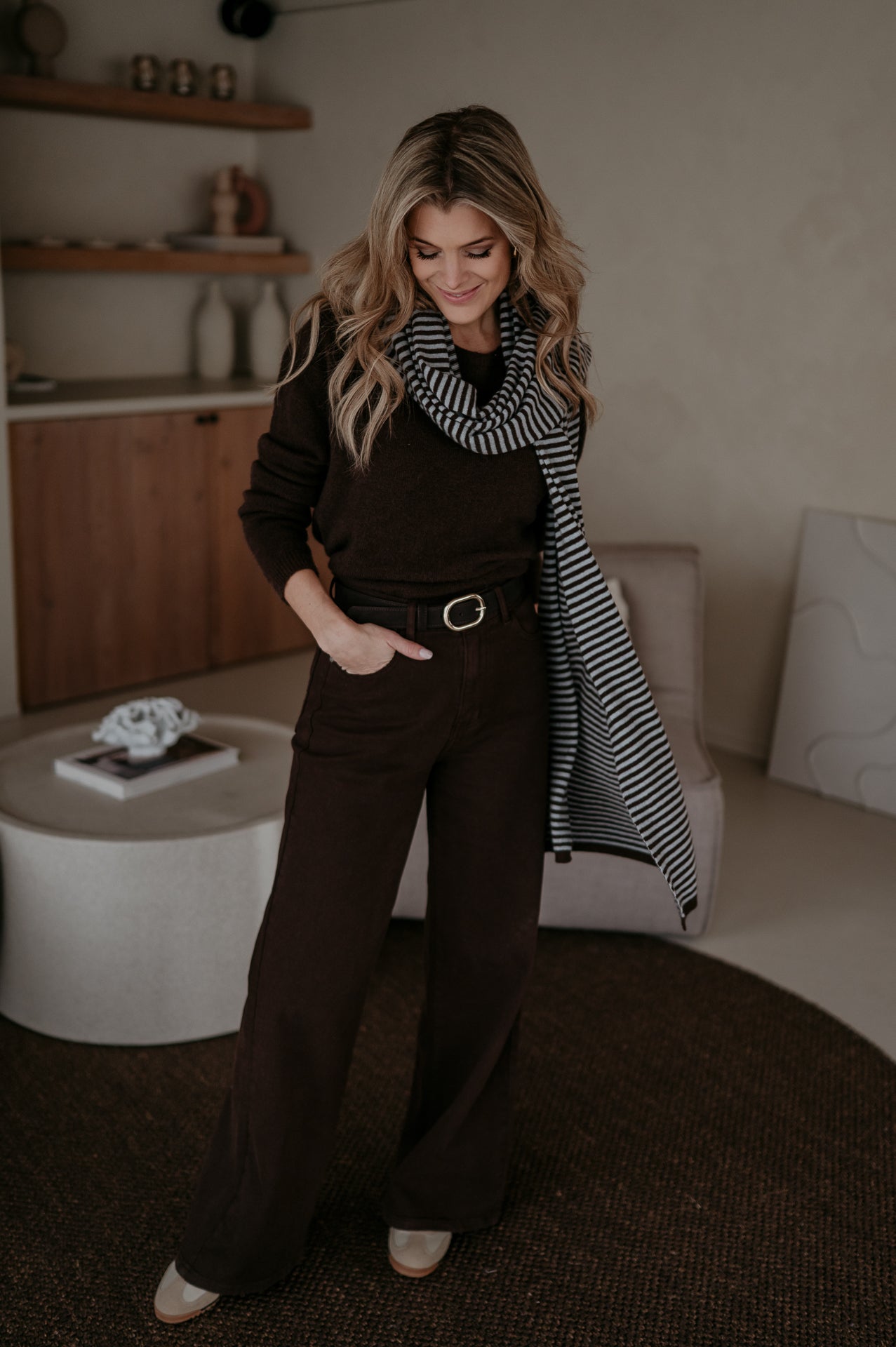 Nedio scarf I Brown & Blue