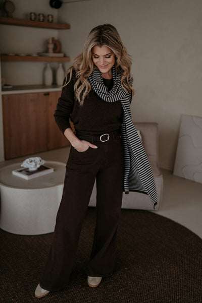 Nedio scarf I Brown & Blue