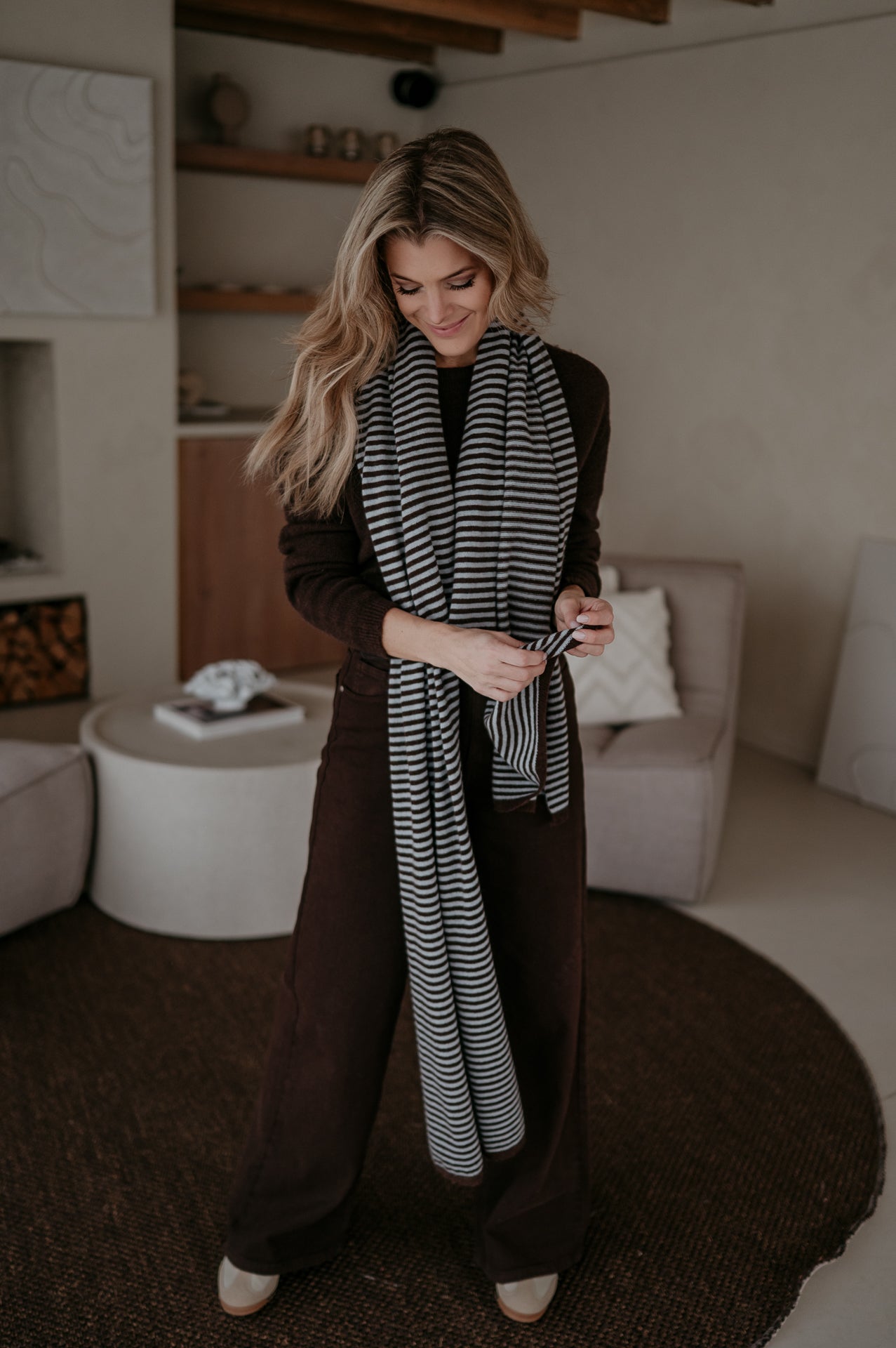 Nedio scarf I Brown & Blue