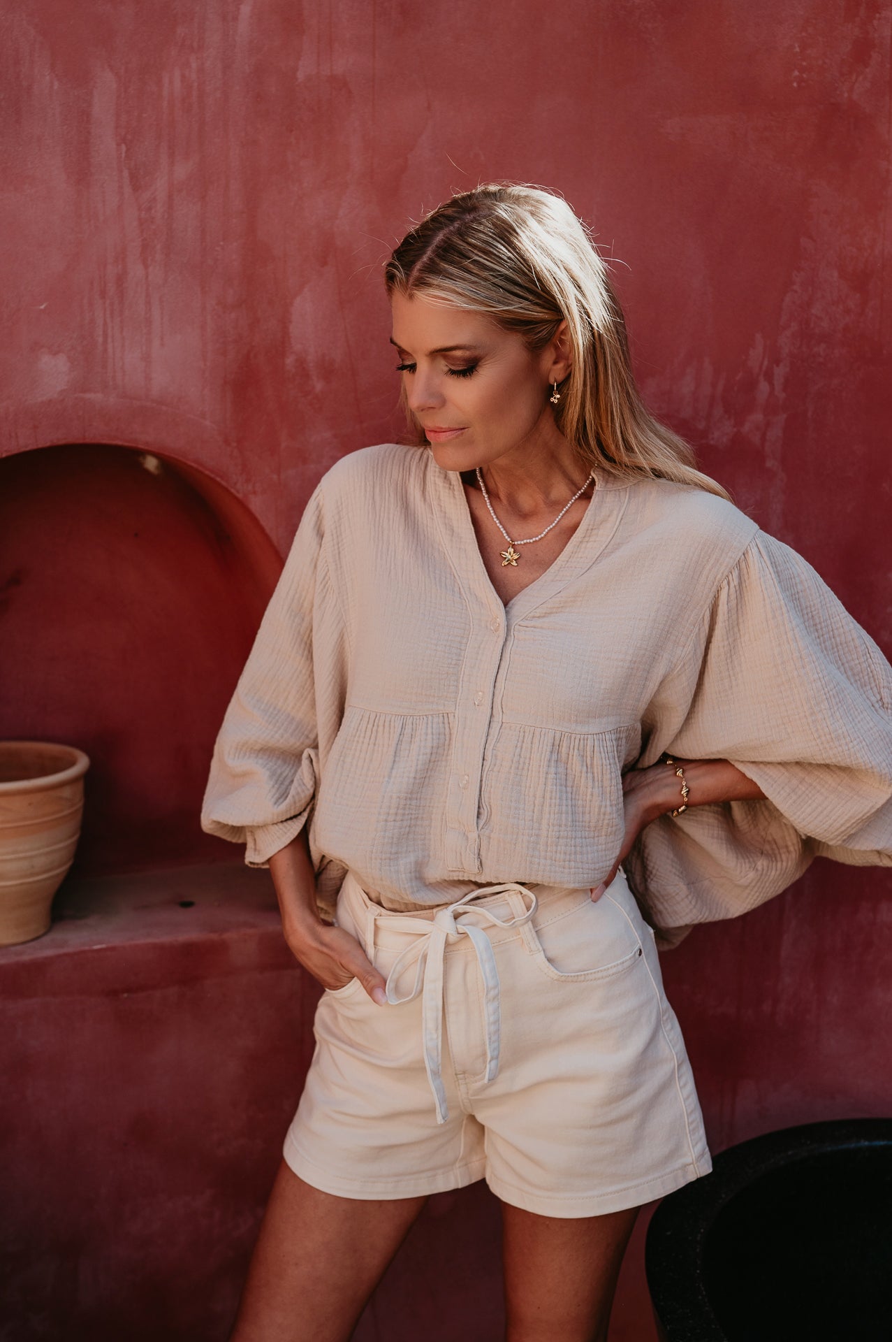 Albeggi blouse I Beige - Wild Souls by JV® - Blouses