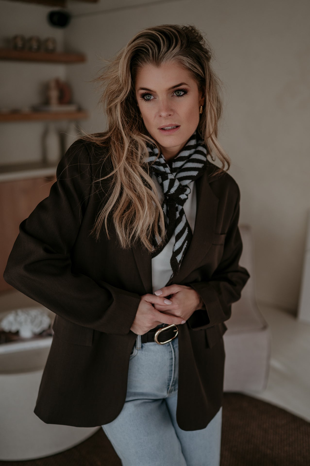 Atture scarf I Brown & Blue - Wild Souls by JV® - 