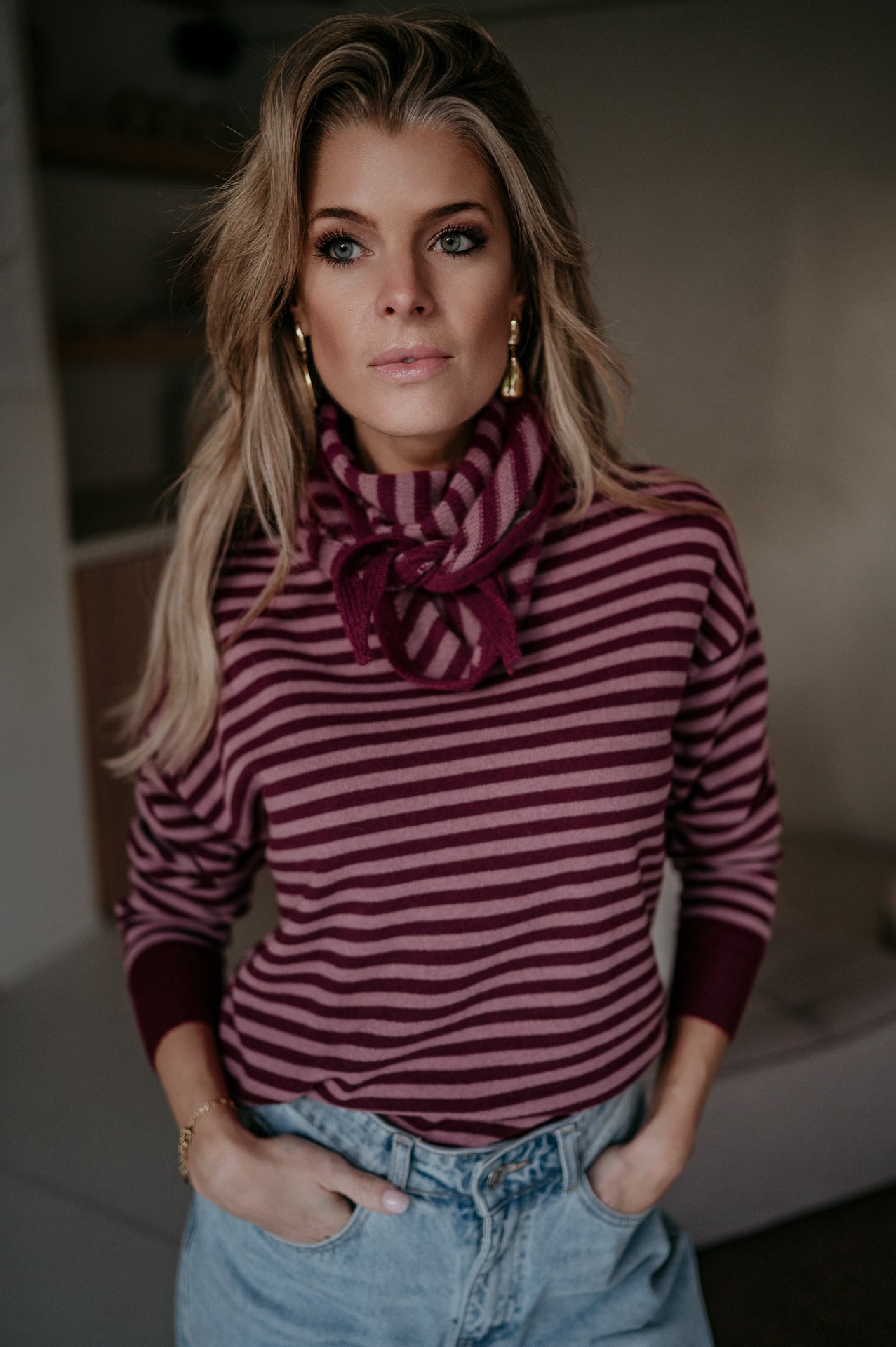 Atture scarf I Burgundy & rose - Wild Souls by JV® - 