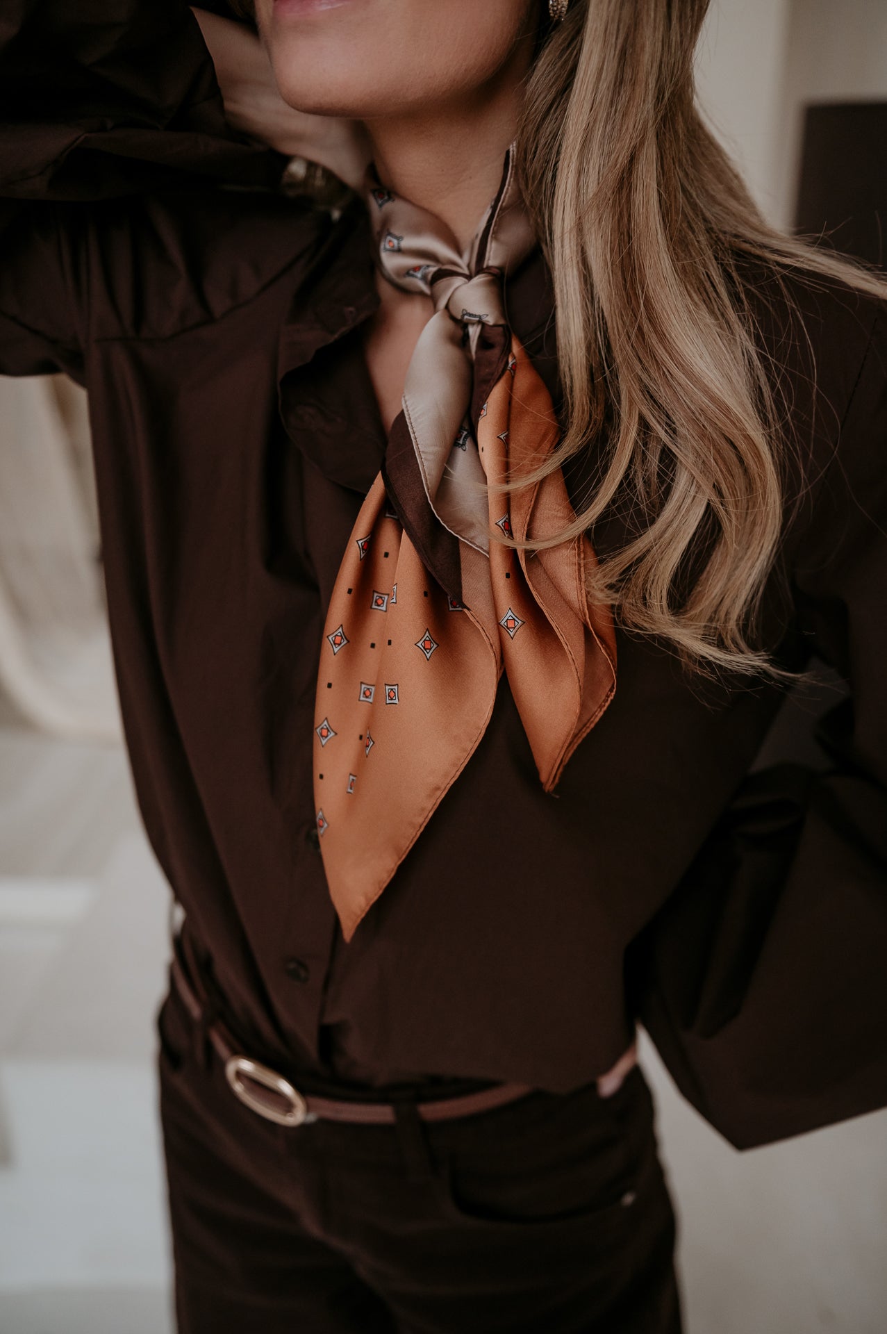 Biduri scarf I Brown - Wild Souls by JV® - Scarfs