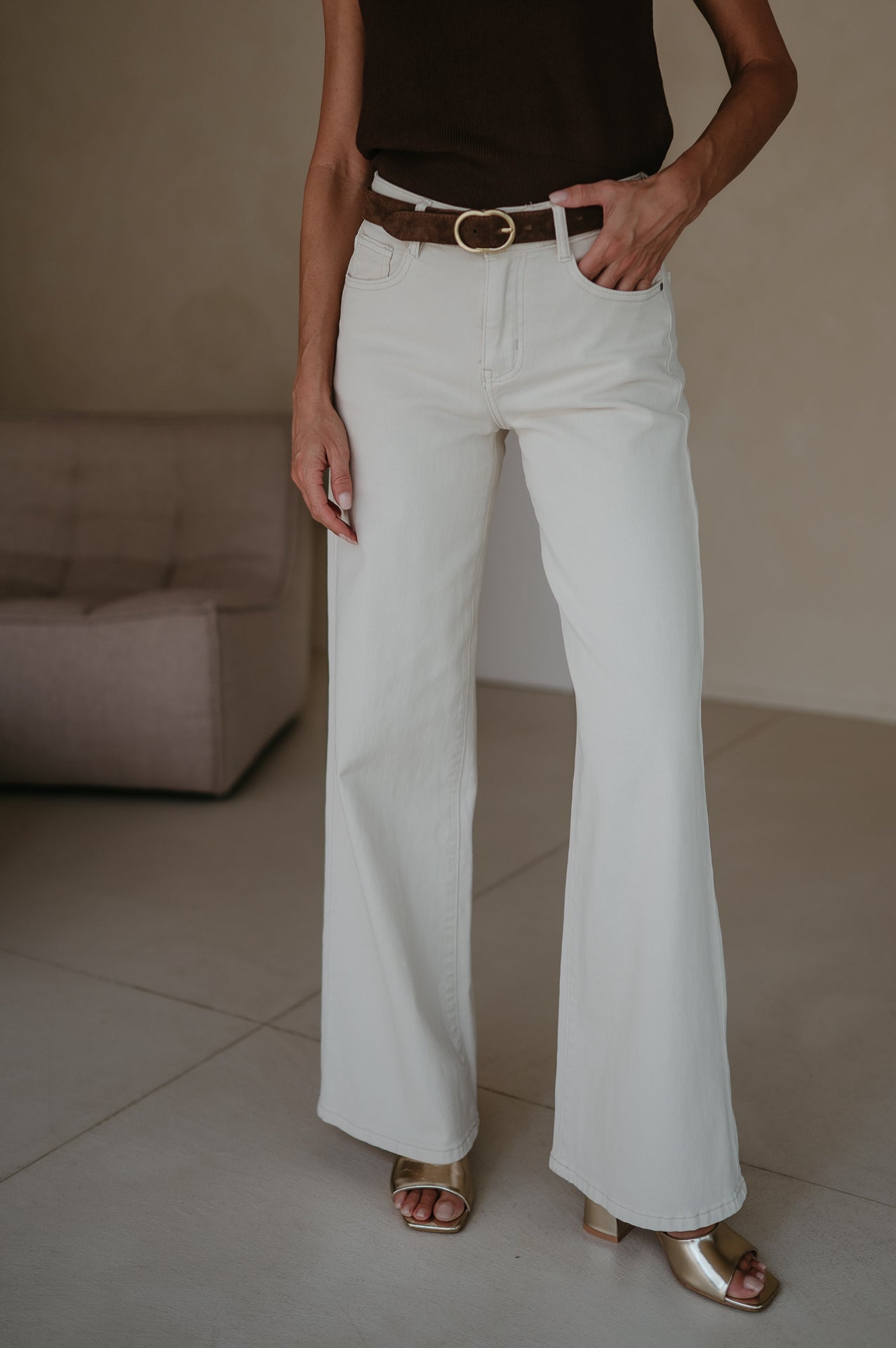 Cotto jeans I Beige - Wild Souls by JV® - Jeans