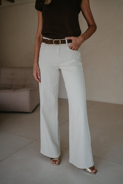 Cotto jeans I Beige - Wild Souls by JV® - Jeans