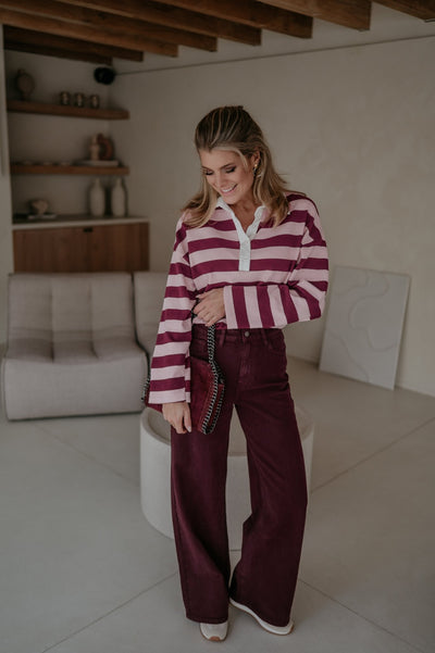 Cotto jeans I Burgundy - Wild Souls by JV® - Jeans