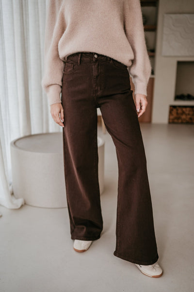 Cotto jeans I Chocolate Brown - Wild Souls by JV® - Jeans