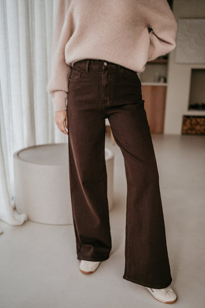Cotto jeans I Chocolate Brown - Wild Souls by JV® - Jeans