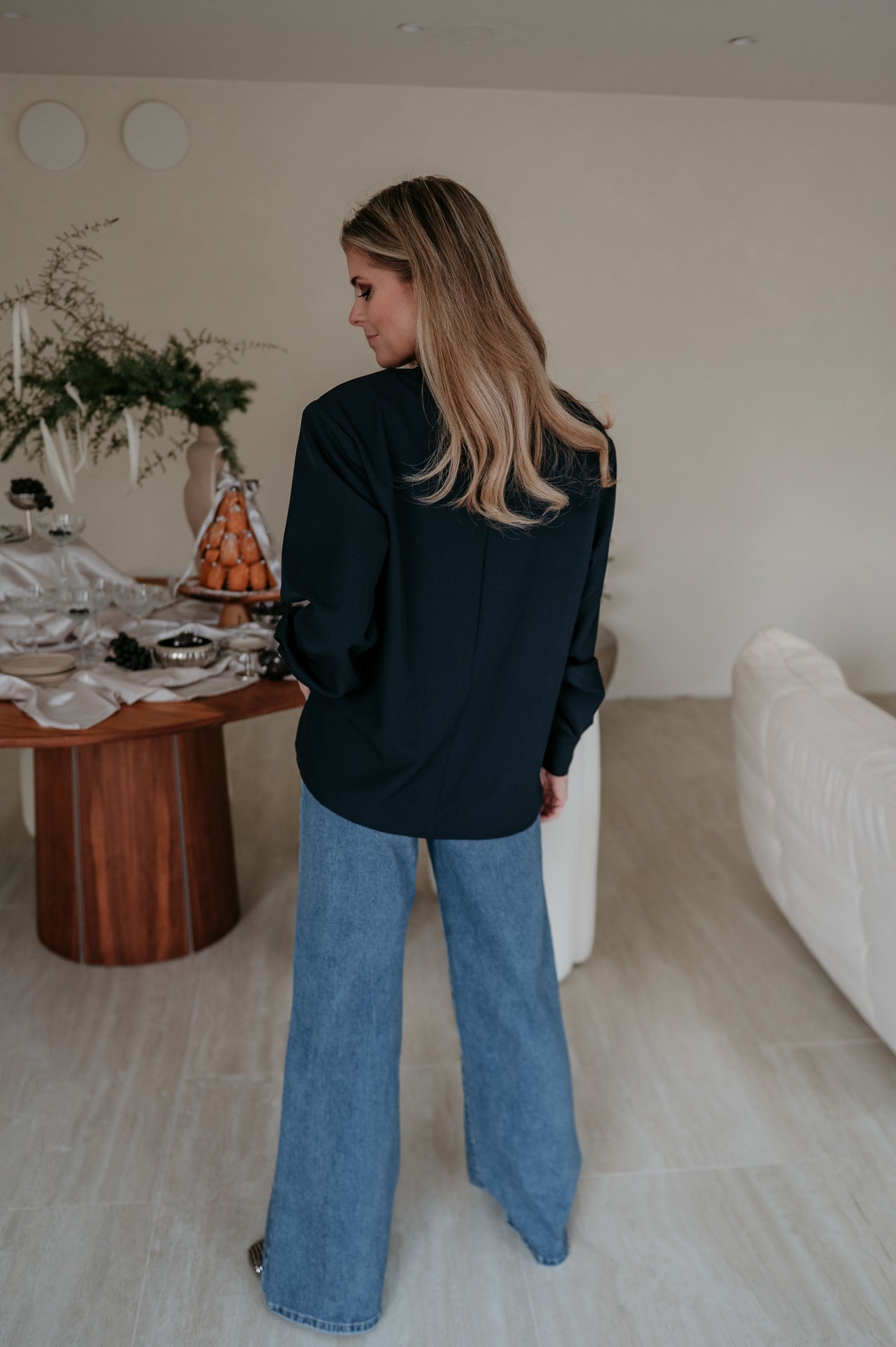 Crevine blouse I Navy Blue - Wild Souls by JV® - Blouses