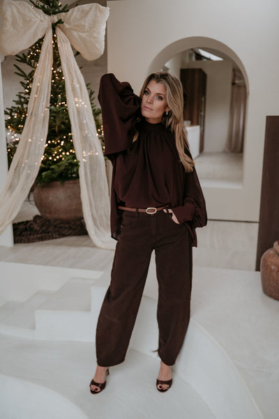 Crove blouse I Brown - Wild Souls by JV® - Blouses