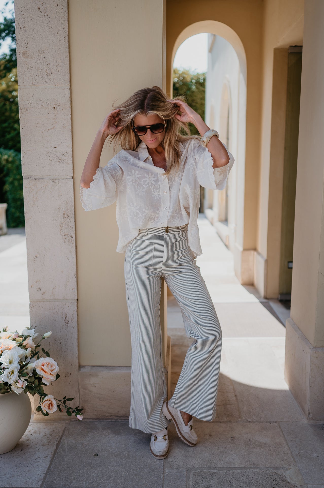 Dente jeans I Striped Beige - Wild Souls by JV® - Jeans