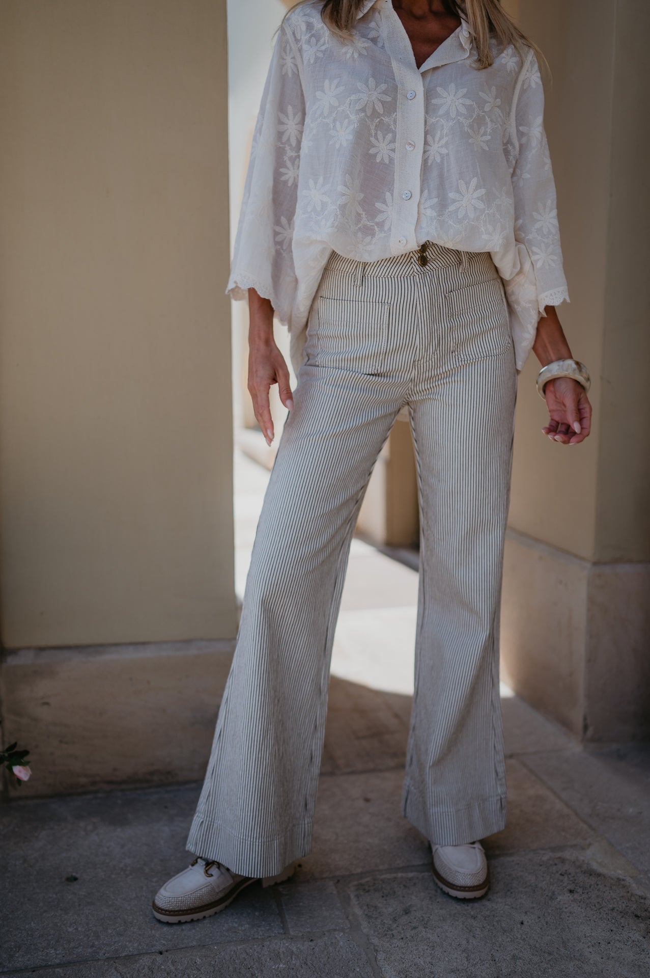 Dente jeans I Striped Beige - Wild Souls by JV® - Jeans