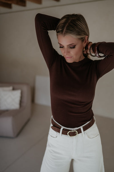 Elica longsleeve I Chocolate Brown - Wild Souls by JV® - Longsleeves