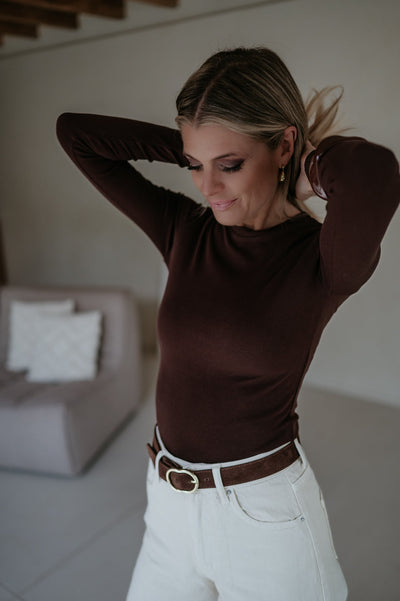 Elica longsleeve I Chocolate Brown - Wild Souls by JV® - Longsleeves