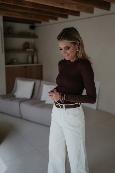 Elica longsleeve I Chocolate Brown - Wild Souls by JV® - Longsleeves