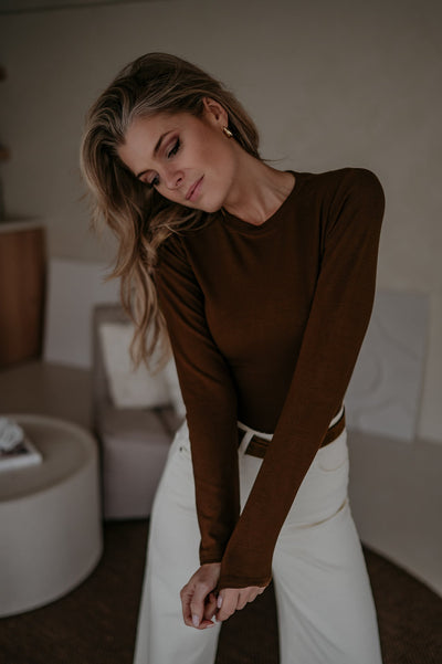 Elico longsleeve I Chocolate Brown - Wild Souls by JV® - 