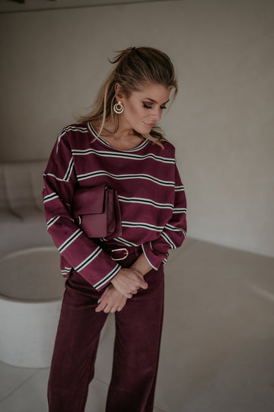 Esitante longsleeve I Burgundy - Wild Souls by JV® - Longsleeves