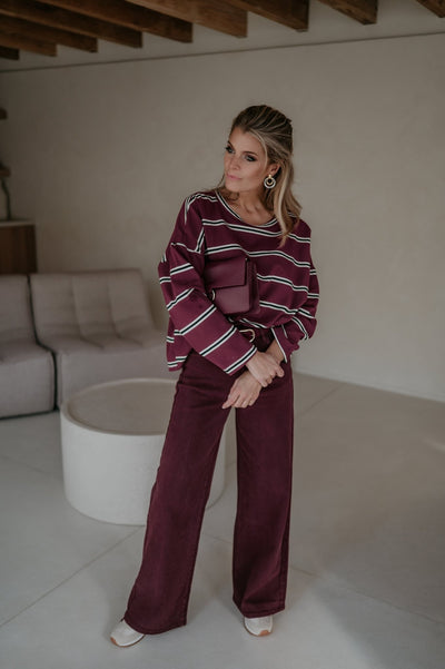 Esitante longsleeve I Burgundy - Wild Souls by JV® - Longsleeves